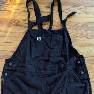 Lucy & yak Timmy dungaree short overalls shortalls black sz 18